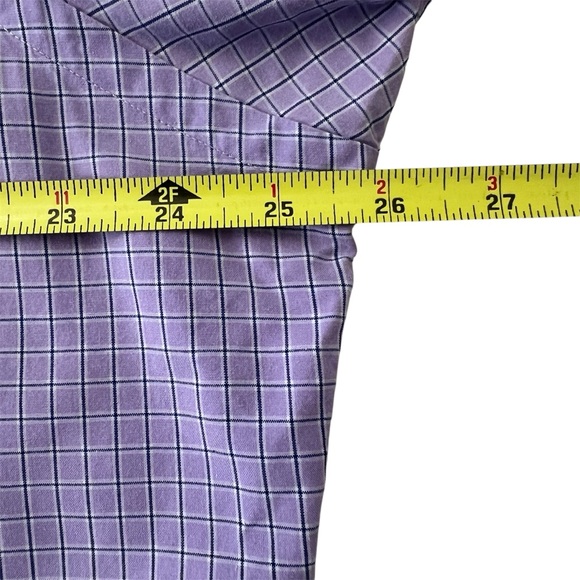 Ralph Lauren Men Button-Down Classic Fit Short-Sleeve Micro-check Lavender XL - Picture 6 of 7